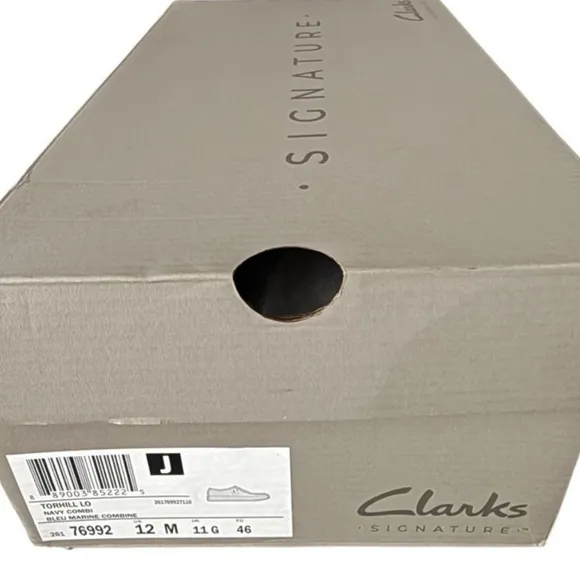 Clarks Blue Loafers with Textured Sole Torhill LoNavy Combi Blue Slip-On 12