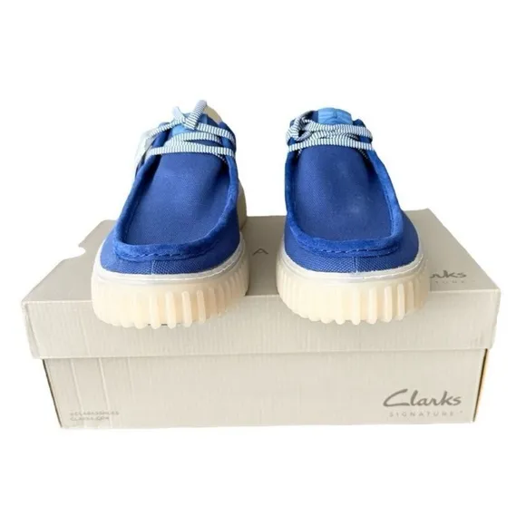 Clarks Blue Loafers with Textured Sole Torhill LoNavy Combi Blue Slip-On 12