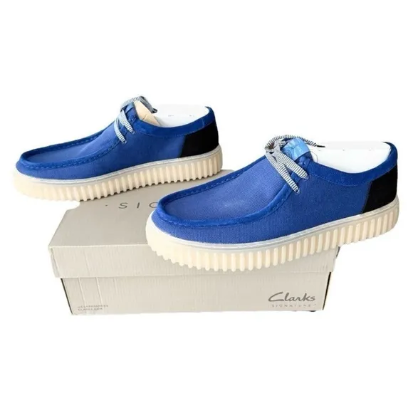 Clarks Blue Loafers with Textured Sole Torhill LoNavy Combi Blue Slip-On 12