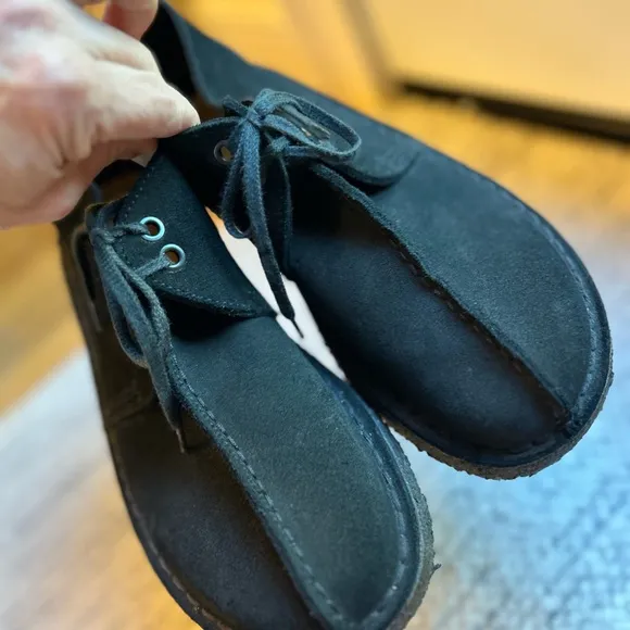 Clarks Desert Trek Men’s Black Suede Shoes