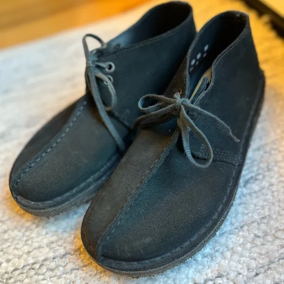 Clarks Desert Trek Men’s Black Suede Shoes