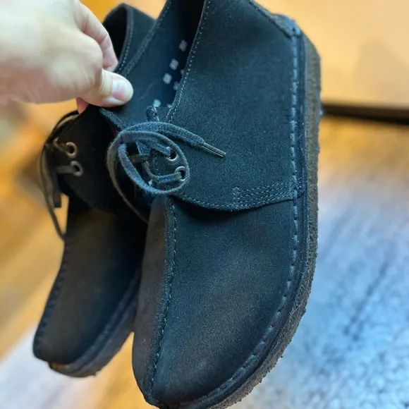 Clarks Desert Trek Men’s Black Suede Shoes
