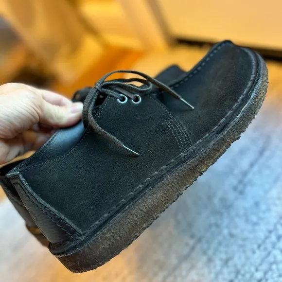 Clarks Desert Trek Men’s Black Suede Shoes