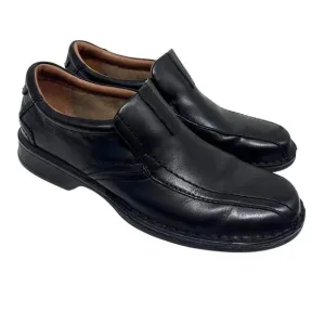 Clarks Escalade Step Black Leather Slip On Ortholite Comfort Dress Loafers USA