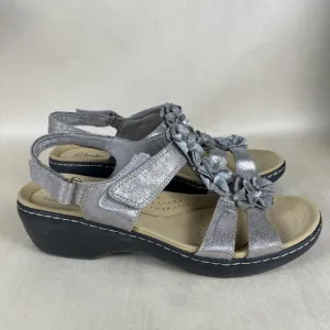 Clarks Merliah Sheryl Women Sz 12 M Tan Leather Flower Strappy Sandal Shoe w/tag