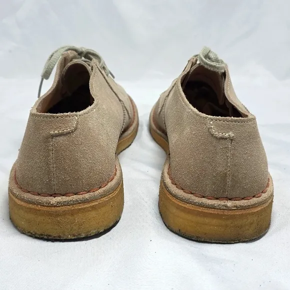 Clarks Original Desert Khan Tan Soft Leather Comfort Oxfords Men's Size 7
