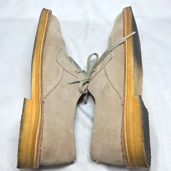 Clarks Original Desert Khan Tan Soft Leather Comfort Oxfords Men's Size 7