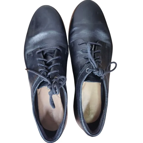 Clarks Original Women Leather Black Oxford Shoes (7)