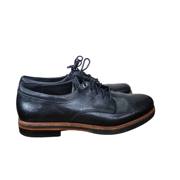 Clarks Original Women Leather Black Oxford Shoes (7)