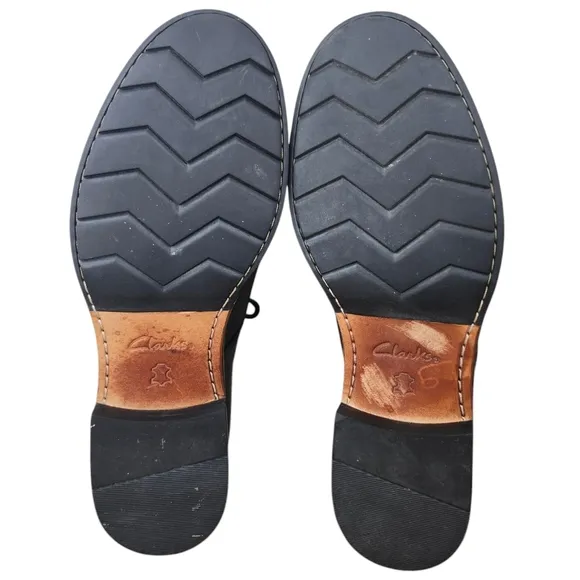 Clarks Original Women Leather Black Oxford Shoes (7)