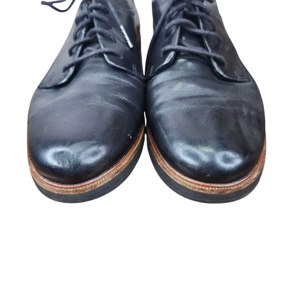 Clarks Original Women Leather Black Oxford Shoes (7)