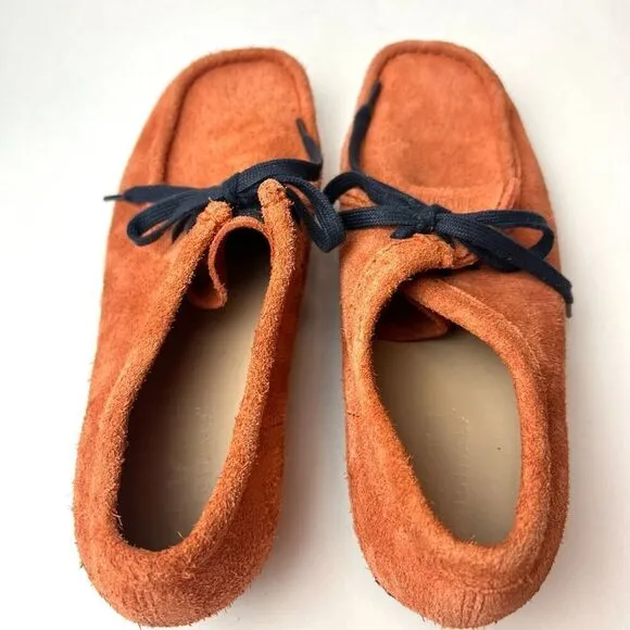 Clarks Originals Wallabee Suede Shoes in Burnt Orange Sz 9.5