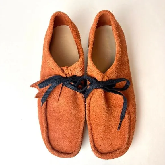 Clarks Originals Wallabee Suede Shoes in Burnt Orange Sz 9.5