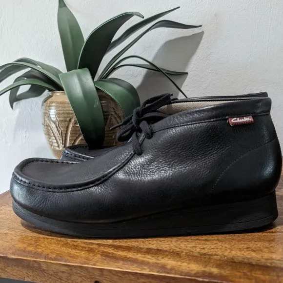 Clarks Stinson  Shoes Black 63362 leather‎  MEN SIZE 13M