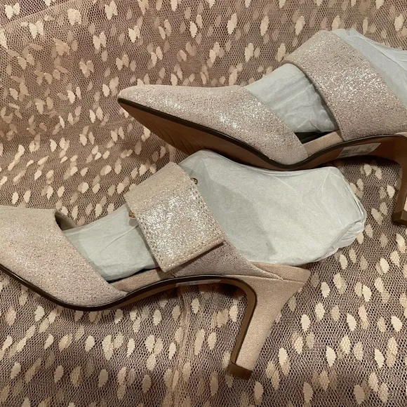 Clarks Ultimate Comfort Shoes 6.5W Dusty Rose Sparkle Leather 3” Heels