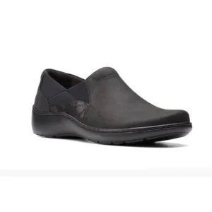 Clarks Women Black Cora Lilac Shoes, Size 10