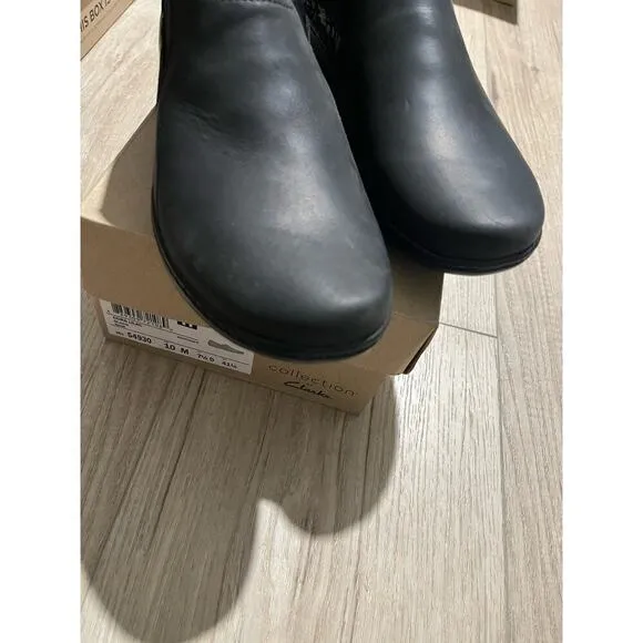Clarks Women Black Cora Lilac Shoes, Size 10