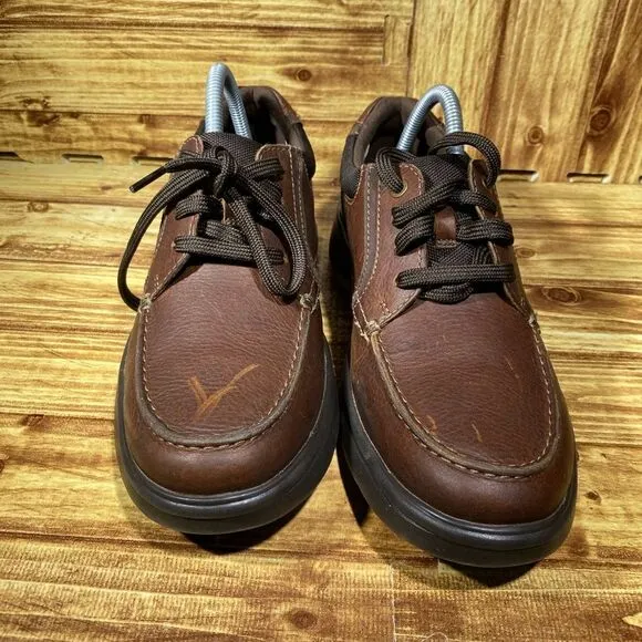 Clarks Men's Bradley Walk Brown Tumbled Leather Casual Shoes 7,5
