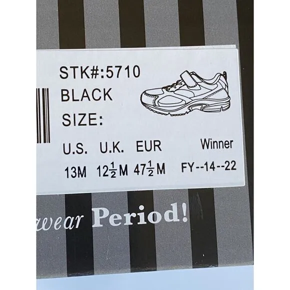 Classic Dr. Comfort Athletic Winner Mens 13M Black Leather Top Strap NIB Shoes