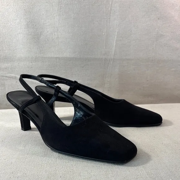 Coach Black Suede Slingback Shoes Size 8B