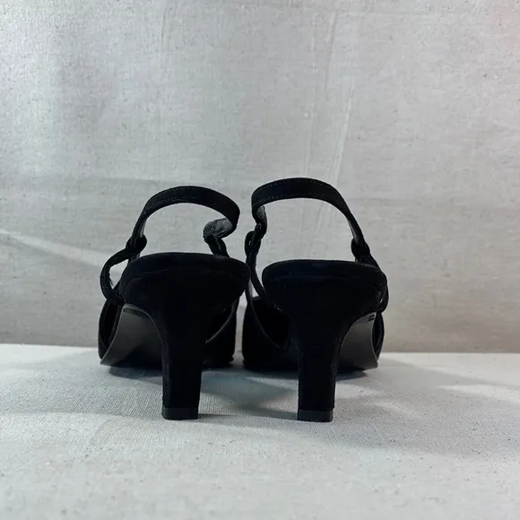 Coach Black Suede Slingback Shoes Size 8B