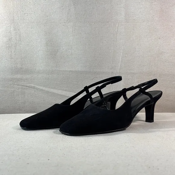 Coach Black Suede Slingback Shoes Size 8B
