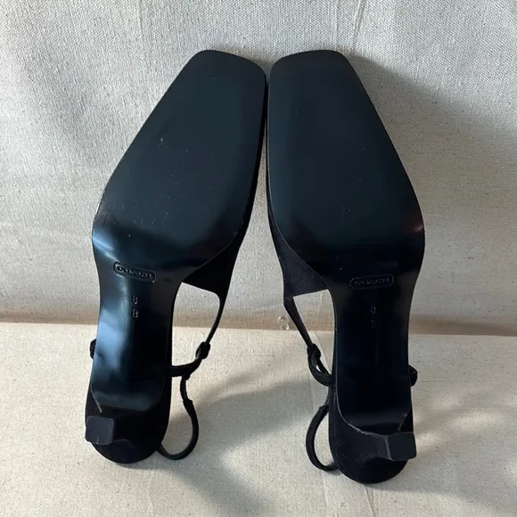 Coach Black Suede Slingback Shoes Size 8B