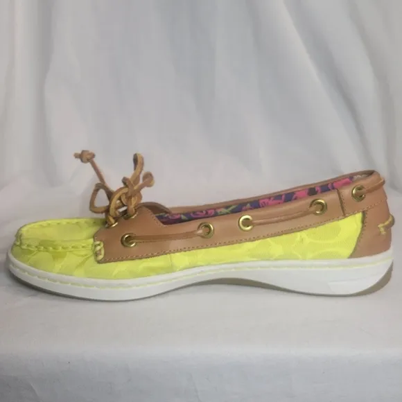 Coach Richelle Lime Boat Shoe Loafers Size 9