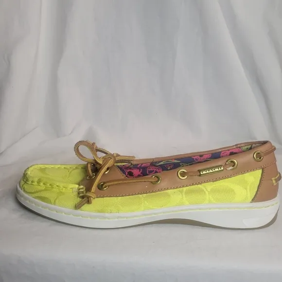 Coach Richelle Lime Boat Shoe Loafers Size 9