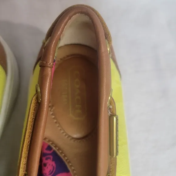 Coach Richelle Lime Boat Shoe Loafers Size 9