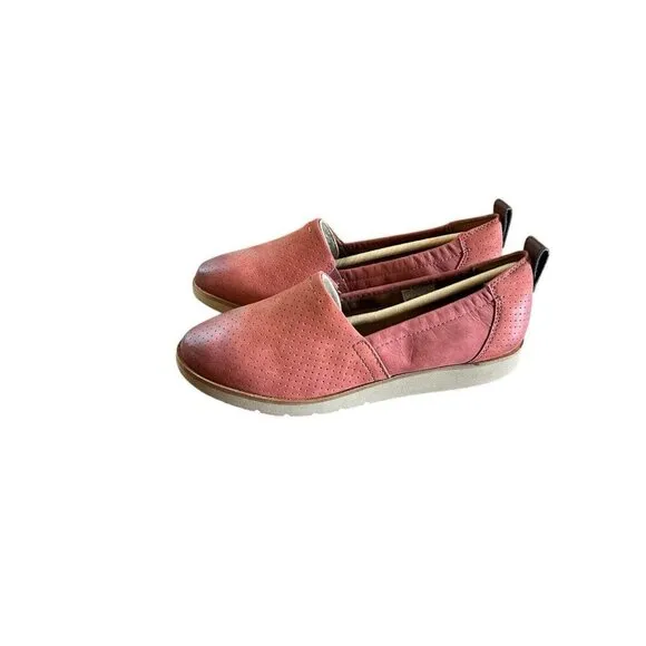 Cobb Hill Women's Slip-on 6 M Red Rust Flat Loafers Suede Closed Toe NEW