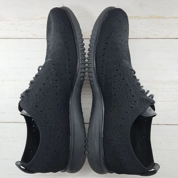 Cole Haan 2 ZeroGrand Stitchlite Wingtip‎ Oxford Men 12 Lazer Black Shoes C28527