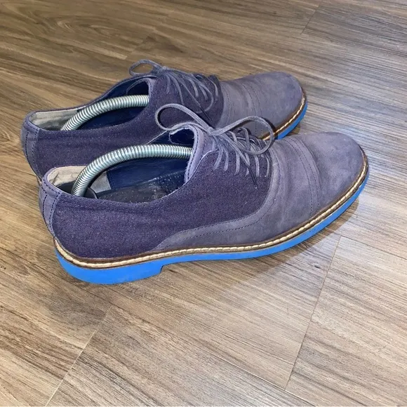 Cole Haan Air Harrison Dark Blue Suede/wool Oxford Shoes C10773 Men Size 9.5