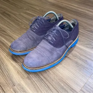 Cole Haan Air Harrison Dark Blue Suede/wool Oxford Shoes C10773 Men Size 9.5