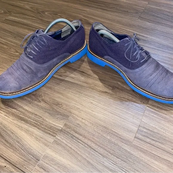 Cole Haan Air Harrison Dark Blue Suede/wool Oxford Shoes C10773 Men Size 9.5