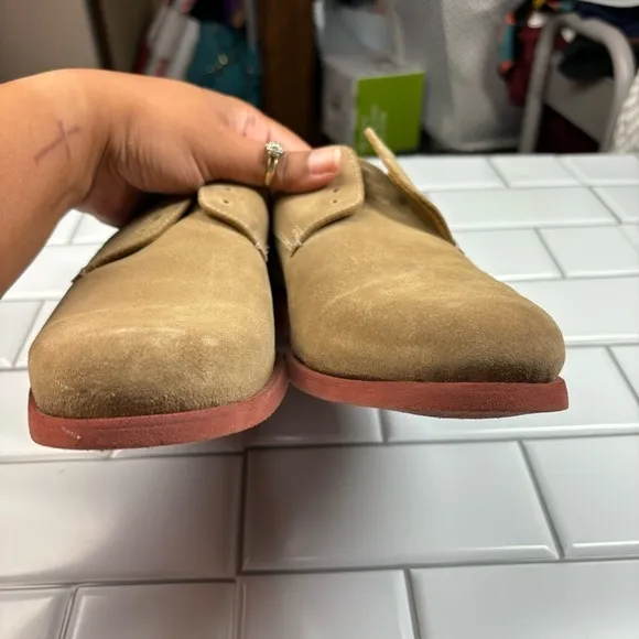 Cole Haan Beige Tan Suede Oxford Dress Shoes Men's Size 8.5M