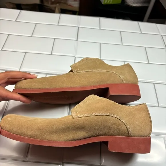 Cole Haan Beige Tan Suede Oxford Dress Shoes Men's Size 8.5M