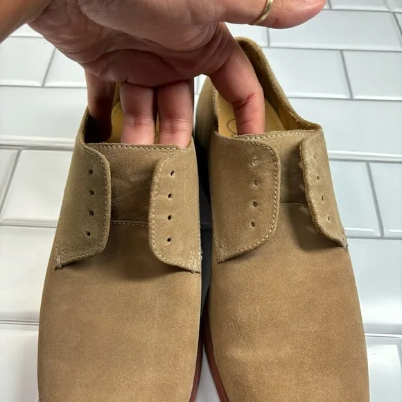 Cole Haan Beige Tan Suede Oxford Dress Shoes Men's Size 8.5M