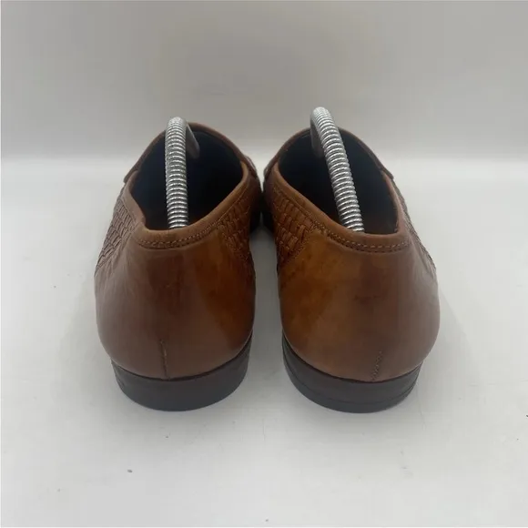 Cole Haan Bragano BrownTassel Woven Leather LoafersItaly Dress Shoes Mens 11