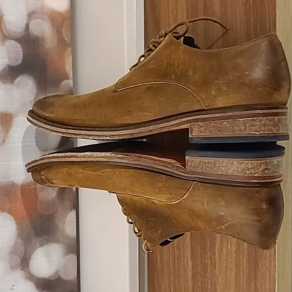 Cole Haan Carter Grandos Plain Toe Suede Chestnut Brown Derby Dress Shoes 11.5