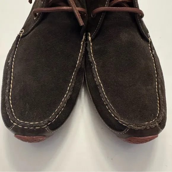 Cole Haan Chukka Moccasin Driver Sole Boots Brown Suede 13 Lace Up Shoes