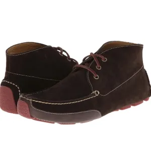 Cole Haan Chukka Moccasin Driver Sole Boots Brown Suede 13 Lace Up Shoes