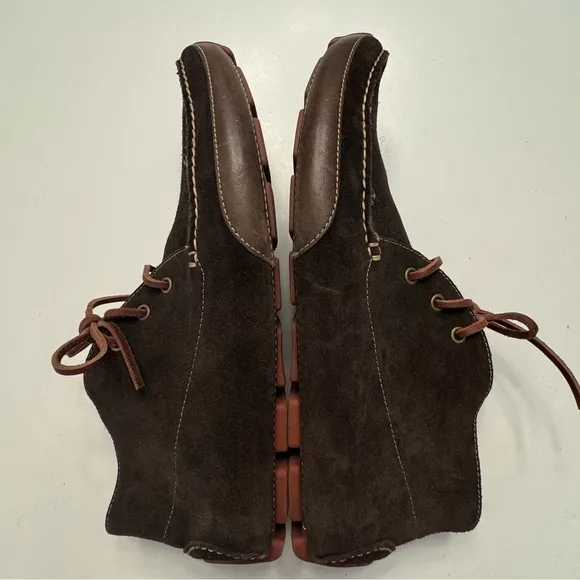 Cole Haan Chukka Moccasin Driver Sole Boots Brown Suede 13 Lace Up Shoes
