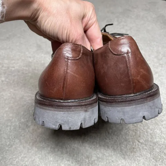 Cole Haan Country Heath Brown Leather Shoes Mens 12 Narrow Lace Up Commando Sole