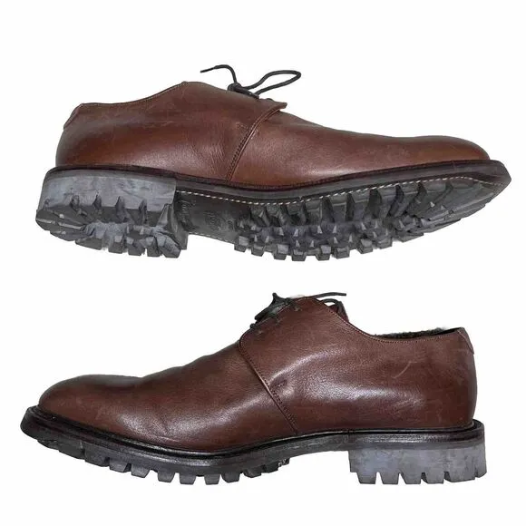 Cole Haan Country Heath Brown Leather Shoes Mens 12 Narrow Lace Up Commando Sole