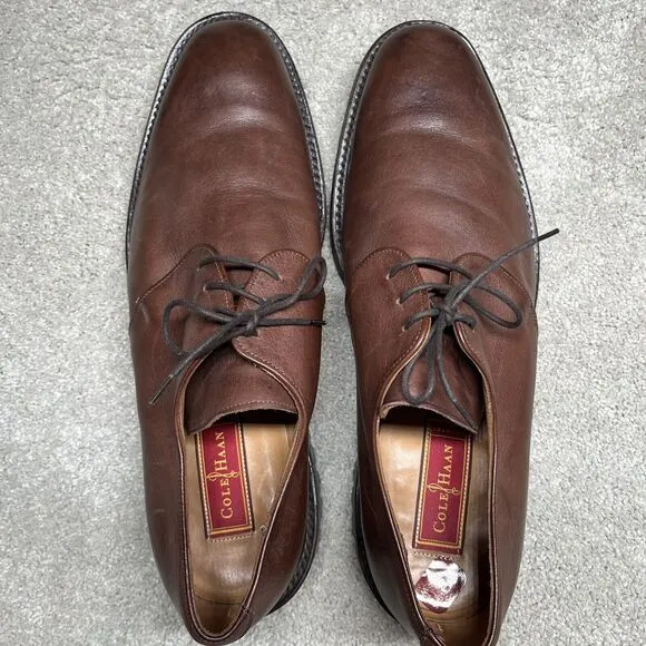 Cole Haan Country Heath Brown Leather Shoes Mens 12 Narrow Lace Up Commando Sole