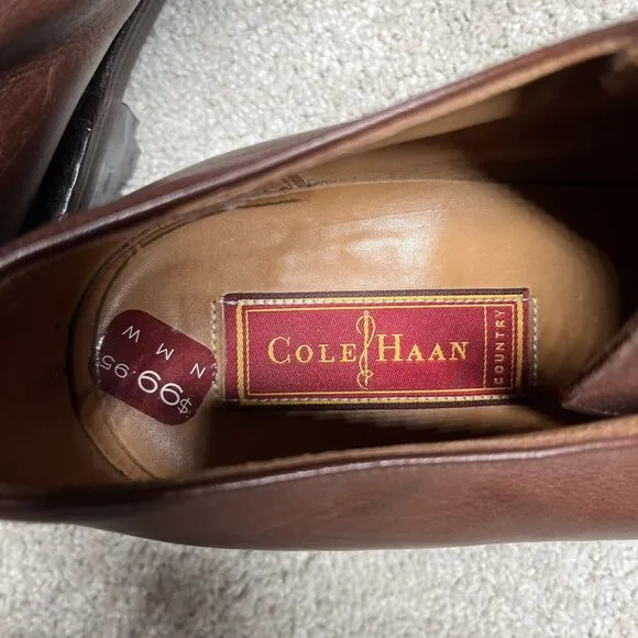Cole Haan Country Heath Brown Leather Shoes Mens 12 Narrow Lace Up Commando Sole
