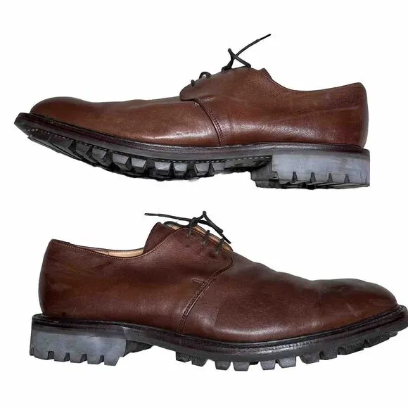 Cole Haan Country Heath Brown Leather Shoes Mens 12 Narrow Lace Up Commando Sole