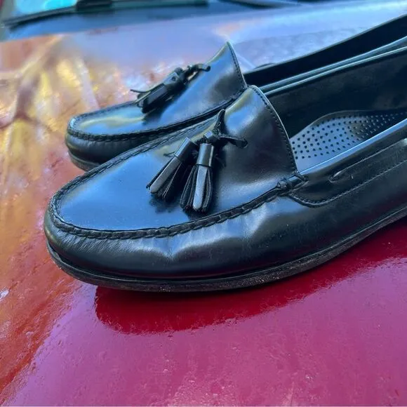 Cole Haan Dress Tassel Loafers Mens  Size 10  Black  Slip On Shoes Leather  City