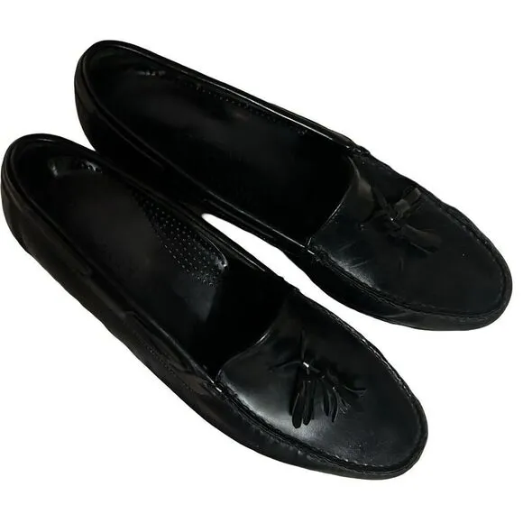 Cole Haan Dress Tassel Loafers Mens  Size 10  Black  Slip On Shoes Leather  City